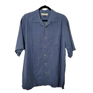 Tommy Bahama‎ Embroidered Men's Silk Shirt Size L "Weekends, Weekdays, Whatever"
